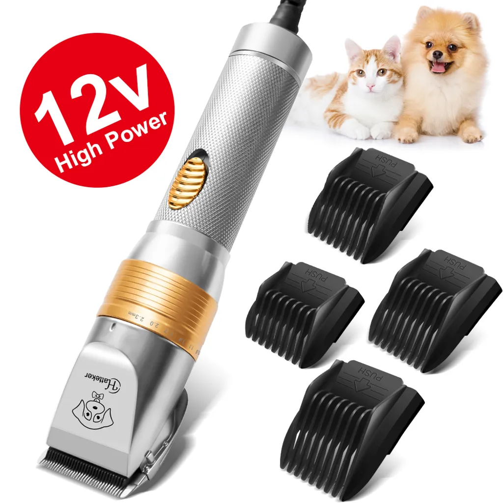 Hatteker Hundeschneider Geräuscharme elektrische Haartrimmer Professionelle Plug-in Haustiere Haarschneider Elektrische Leise Grooming Kit für Hunde Katzen Haustiere